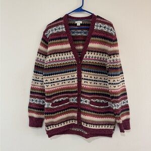 Sundance Fait Isles Multicolor Patterned Sweater Wool Blend‎ Women’s Sz Small